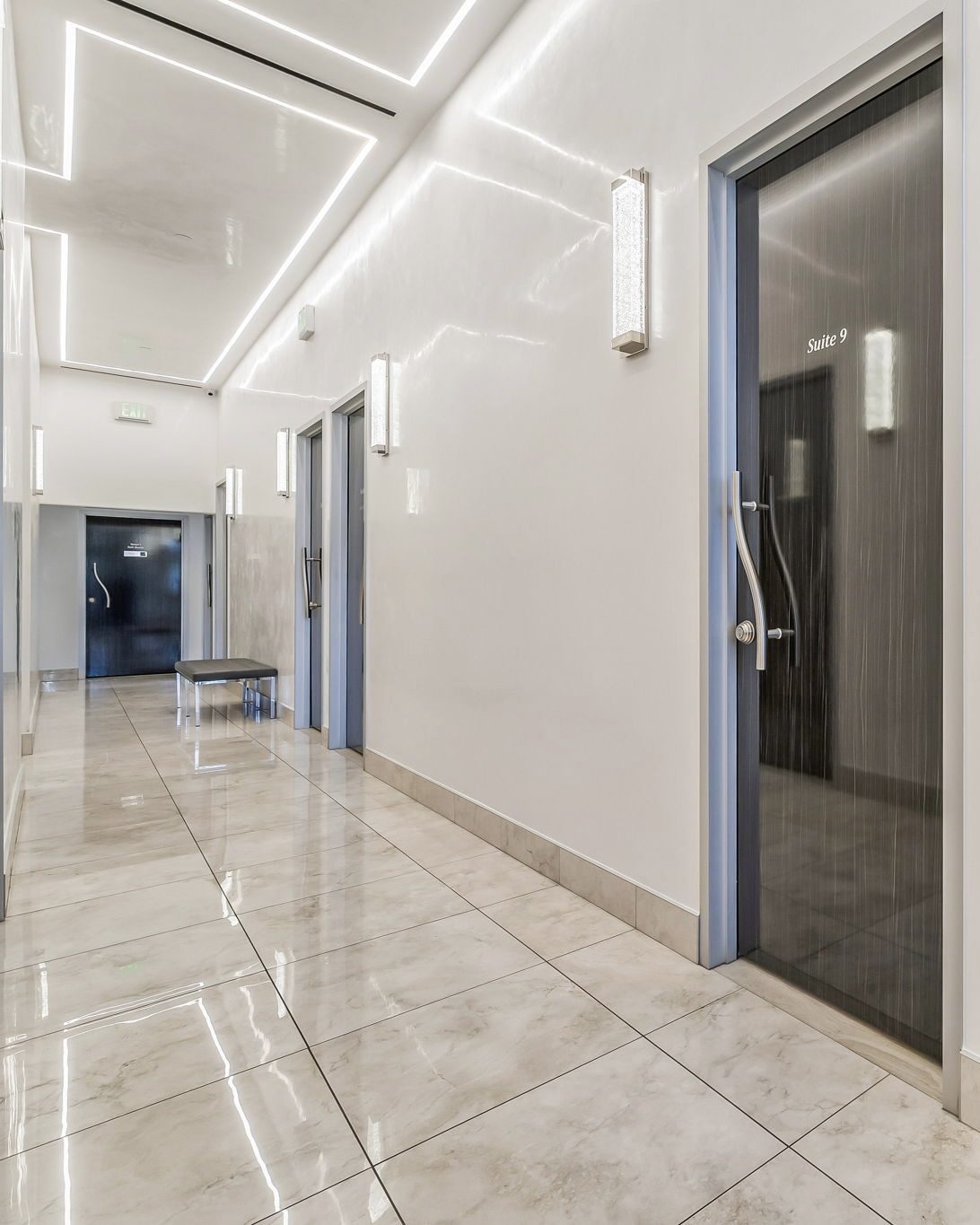 Elevated ceilings with overhead lighting