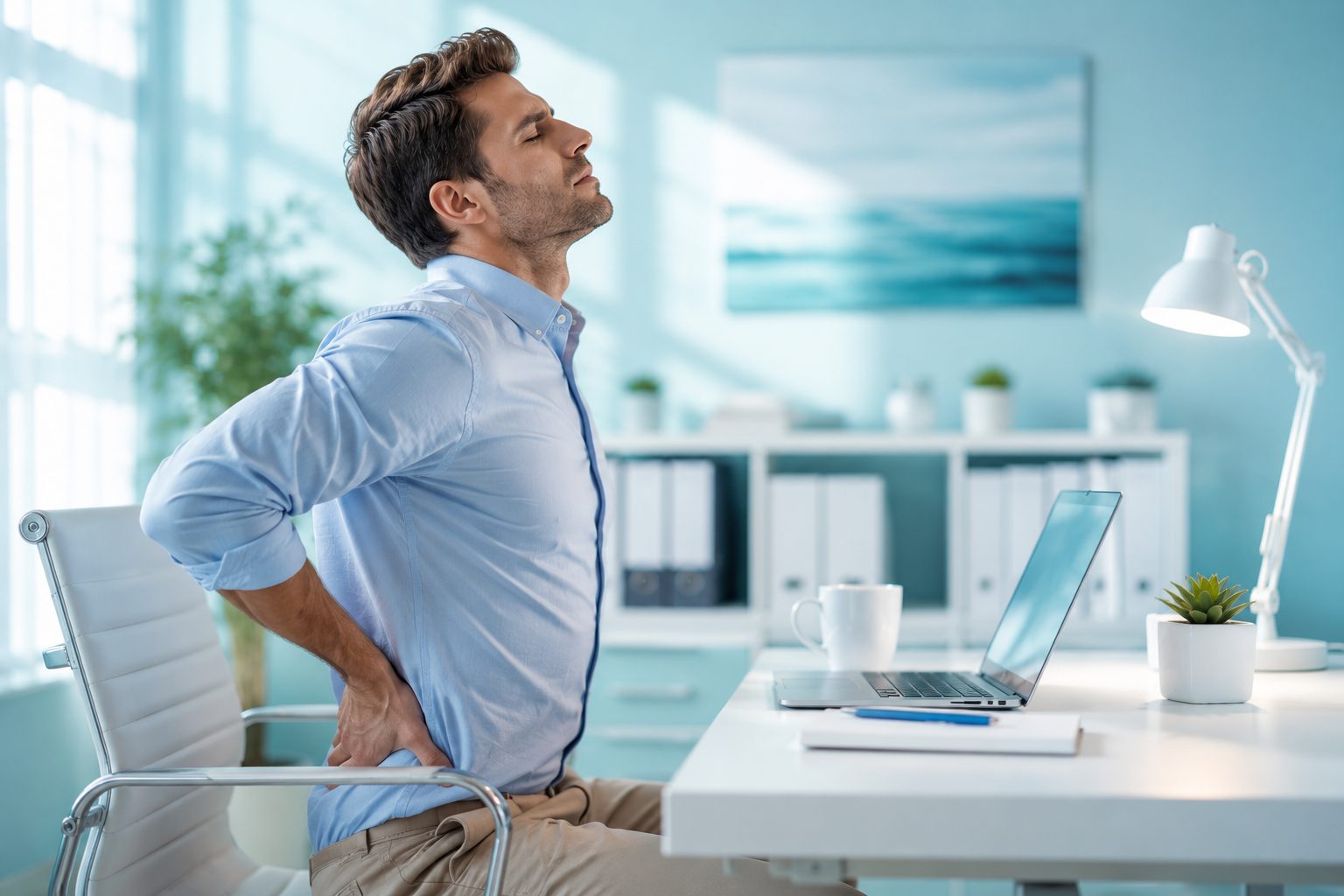 Calm float therapy room used for everyday back tension relief