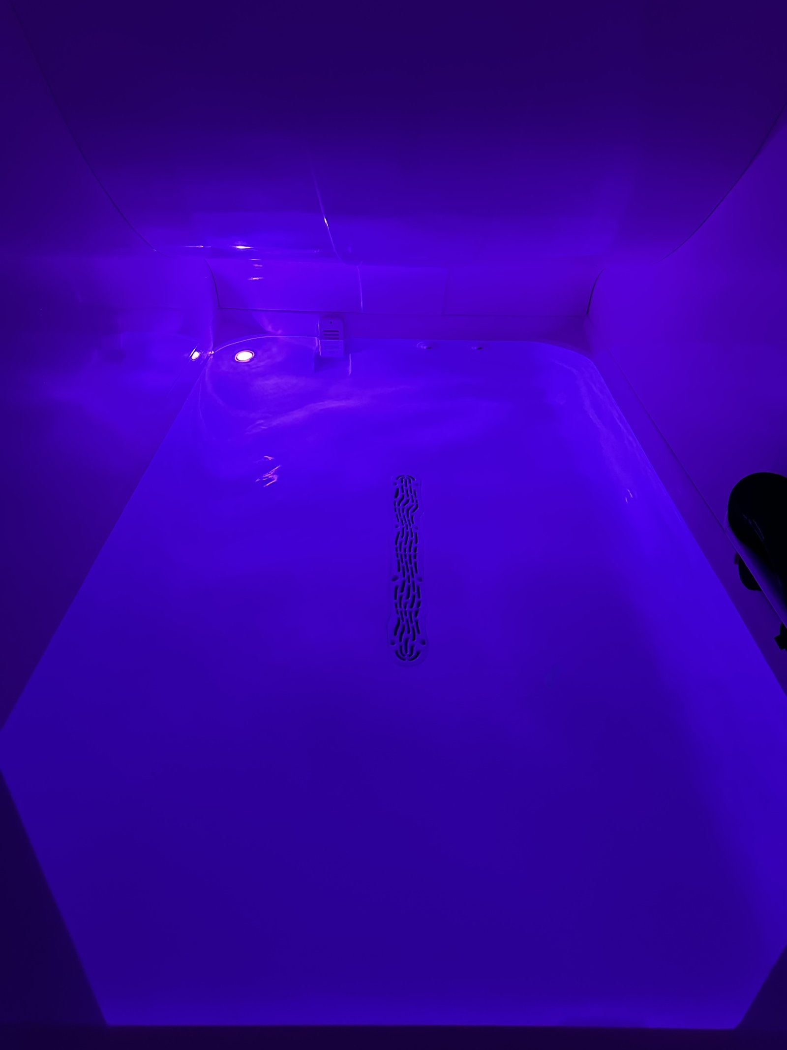 Salt float colored lighting