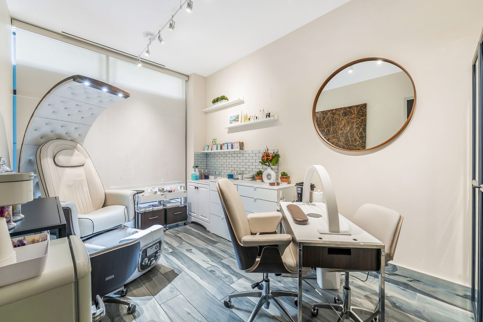 Window salon suite with natural light